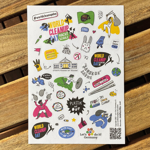 World Cleanup Day Stickerbogen Miniaturansicht