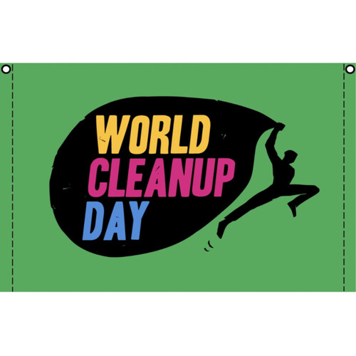 WCD Fahne aus recyceltem PET - WCD Fahne - grün Miniaturansicht