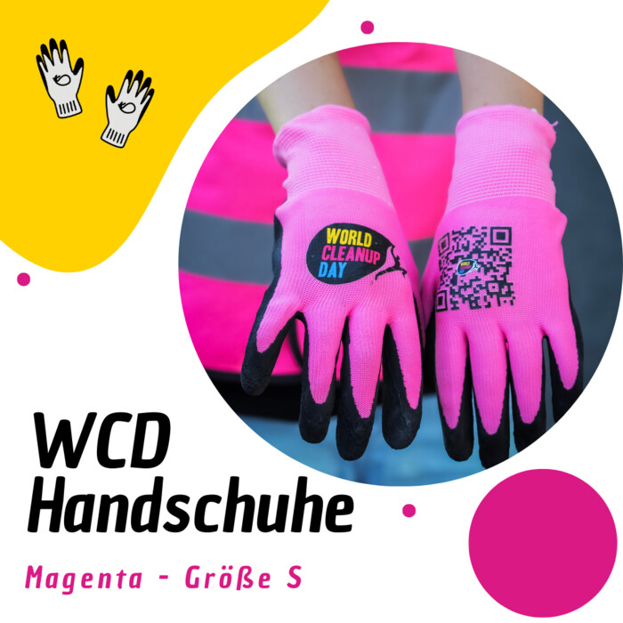 World Cleanup Day Handschuhe – Größe S, magenta - Schützen. Mitmachen. Ein Zeichen setzen. Miniaturansicht